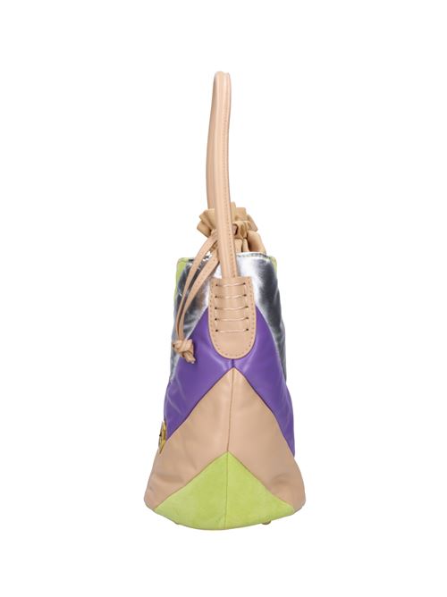 Suede leather and fabric bag LA CARRIE | AMITOLA STRIPES LONGVEMULTICOLOR